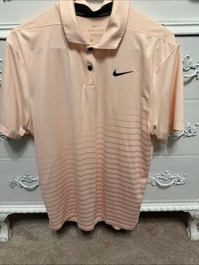 Nike Men's Peach Short-Sleeve Dri-FIT Polo